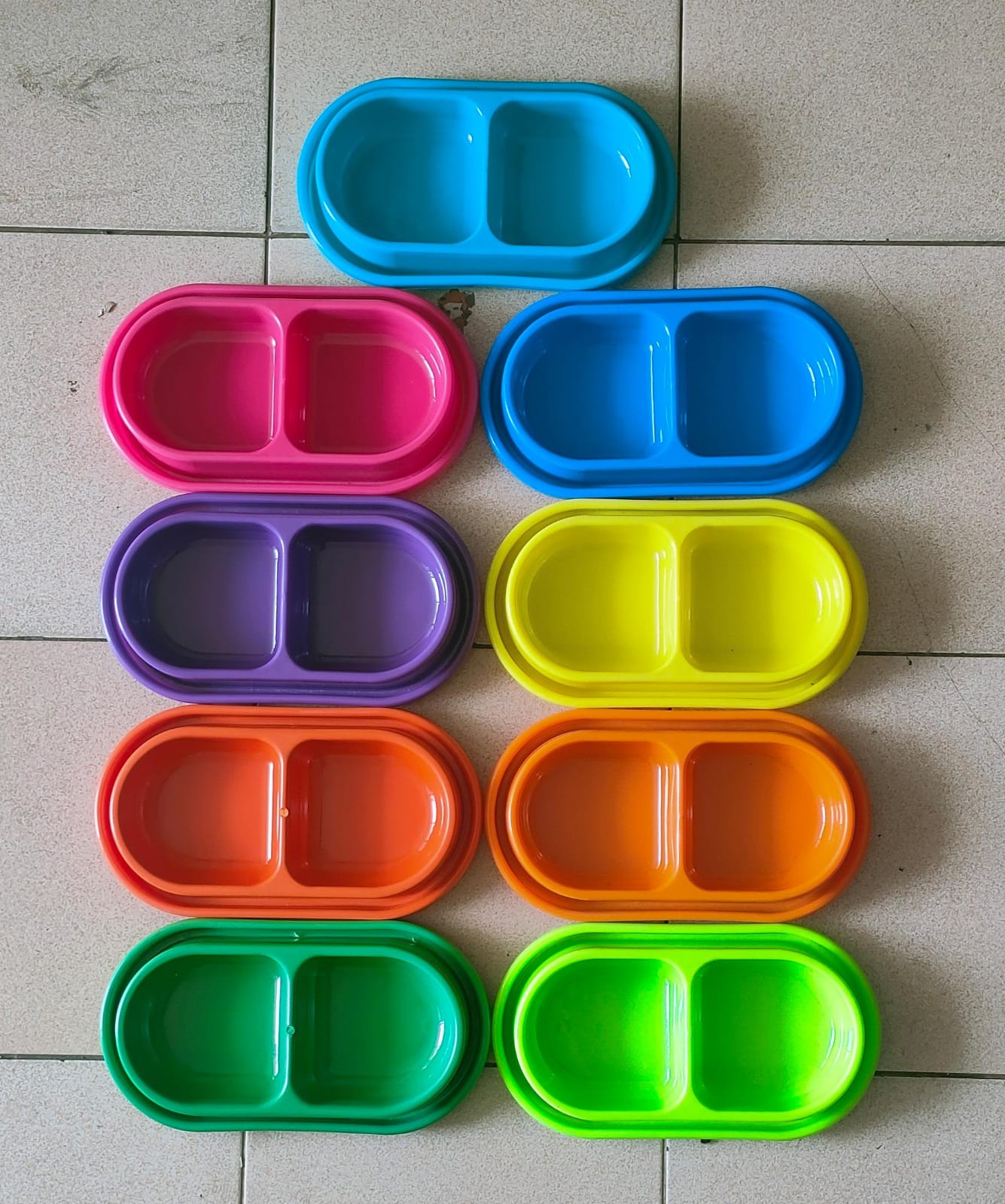 Bowl double anti semut oval